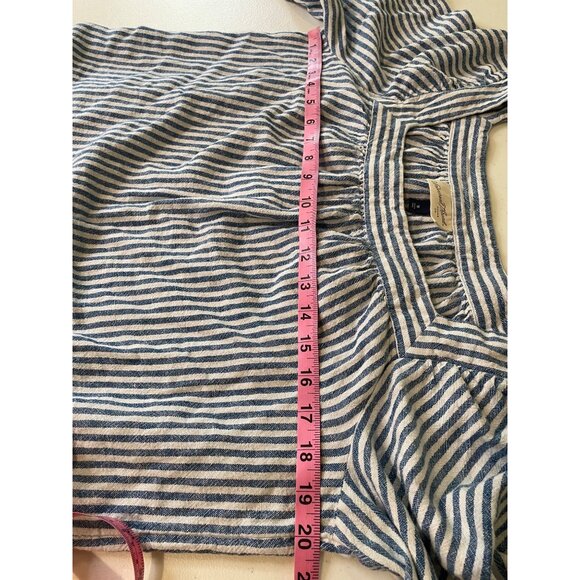 Universal‎ Thread Womens Striped Peasant Blouse Size M Prairie Cottage Oversized - Picture 5 of 10